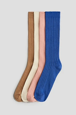 4-pack Rib-Knit Knee Socks