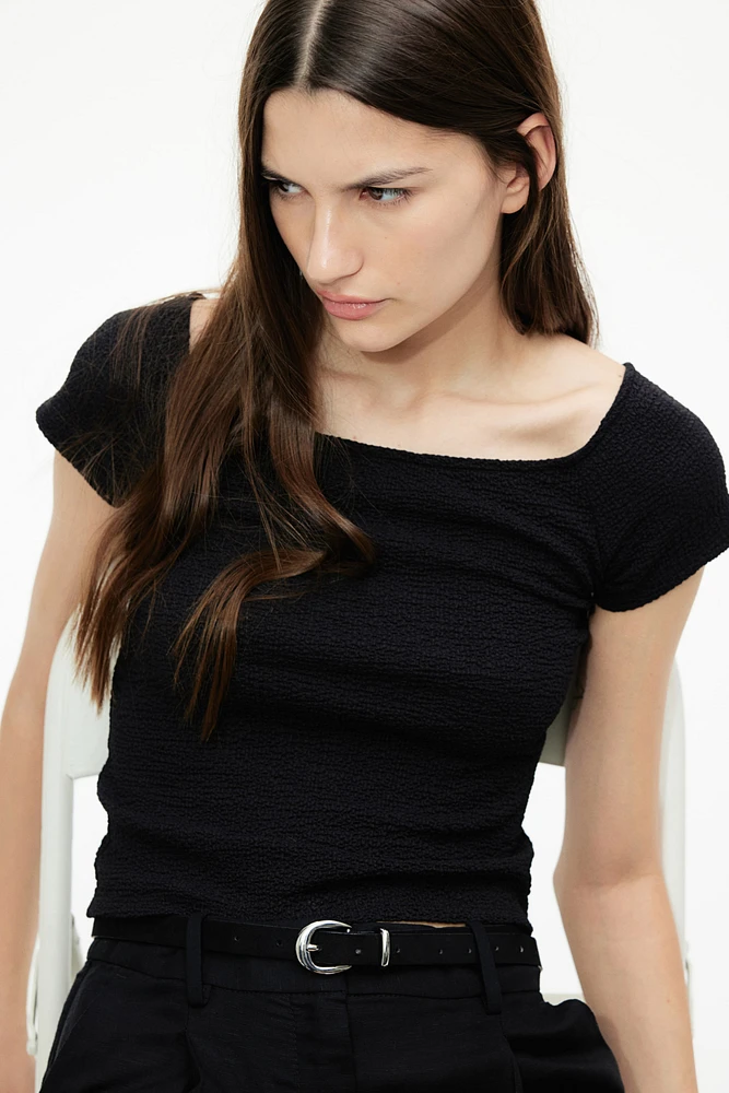 Textured Jersey Top