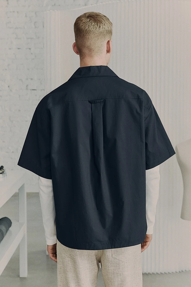Chemise en coton pima avec col cubain