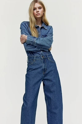 High Rise Barrel Leg Jeans