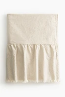 Raw-edge Linen-blend Bedskirt