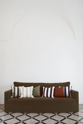 Housse de coussin en lin mélangé