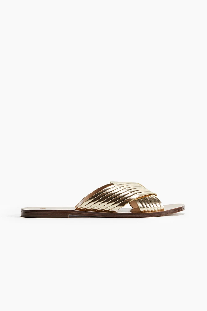 Fluted-Strap Sandals