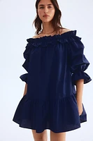 Off-the-Shoulder Poplin Dress