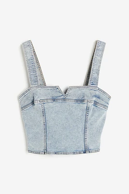 Haut bustier en denim