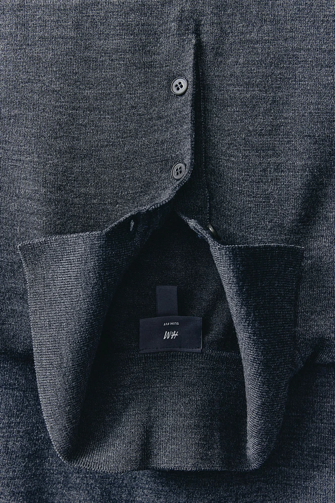 Slim Fit Wool Polo Shirt
