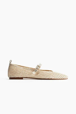 Straw Mary Janes
