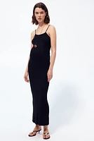 MAMA Rib-Knit Strappy Dress