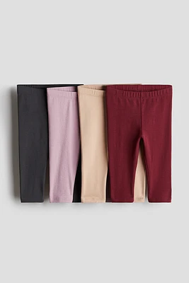 Lot de 4 leggings en jersey coton