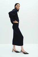 Bouclé-Knit Midi Skirt