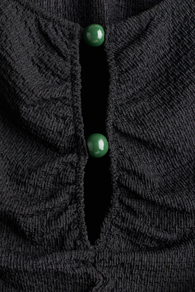 Bead-Detail Ruched Top