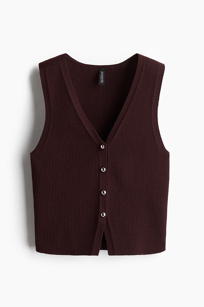Button-Front Sweater Vest