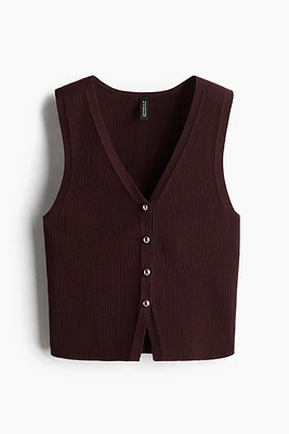 Button-Front Sweater Vest