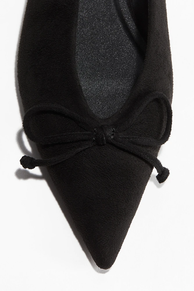 Bow-Decorated Slingbacks