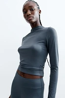 Microfiber Mock Turtleneck Top