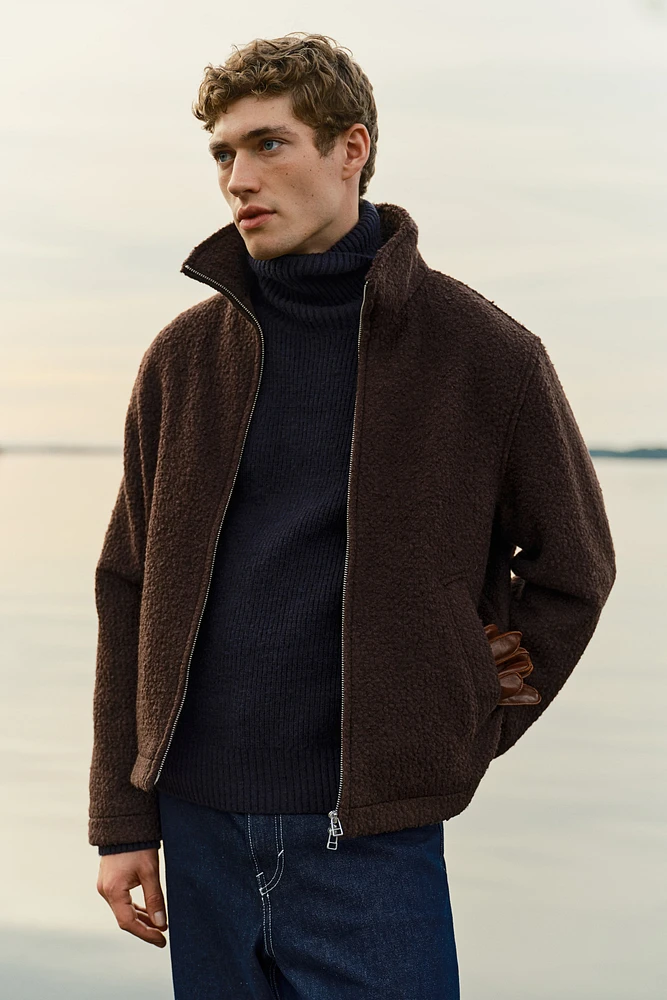 Regular Fit Wool-Blend Bouclé Jacket