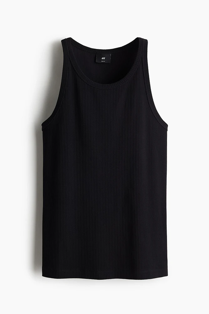 Slim-Fit Ribbed Tank Top