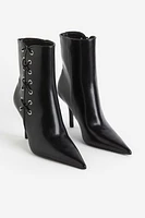 Lacing-detail Heeled Boots