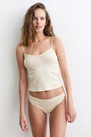 Lot de 2 culottes tanga en pointelle