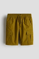 Cotton Poplin Cargo Shorts