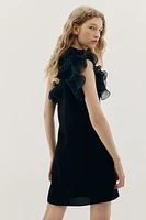 Ruffle-Trimmed One-Shoulder Dress