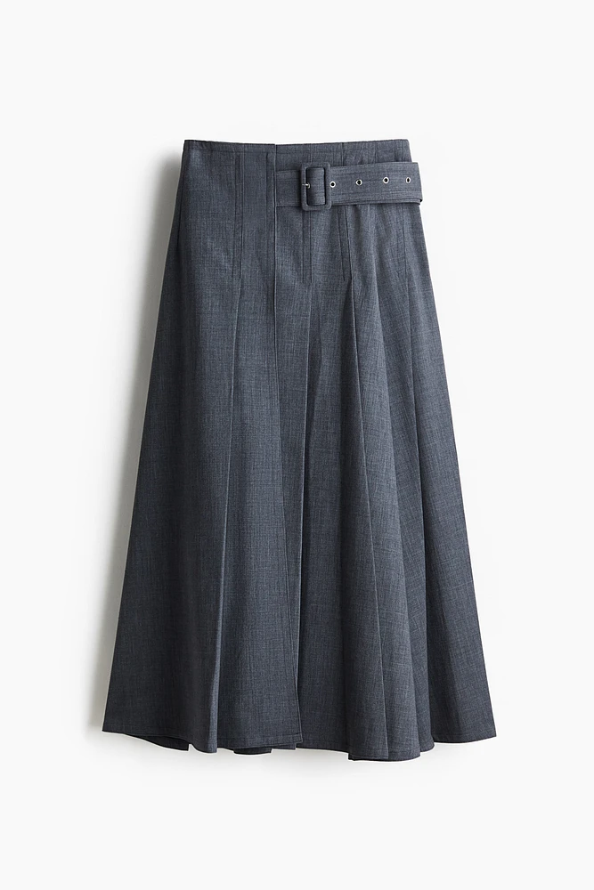 Pleated A-Line Skirt