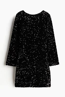 Sequined Dress with Low-Cut Back