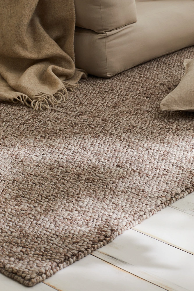 Textured-weave Wool-blend Rug