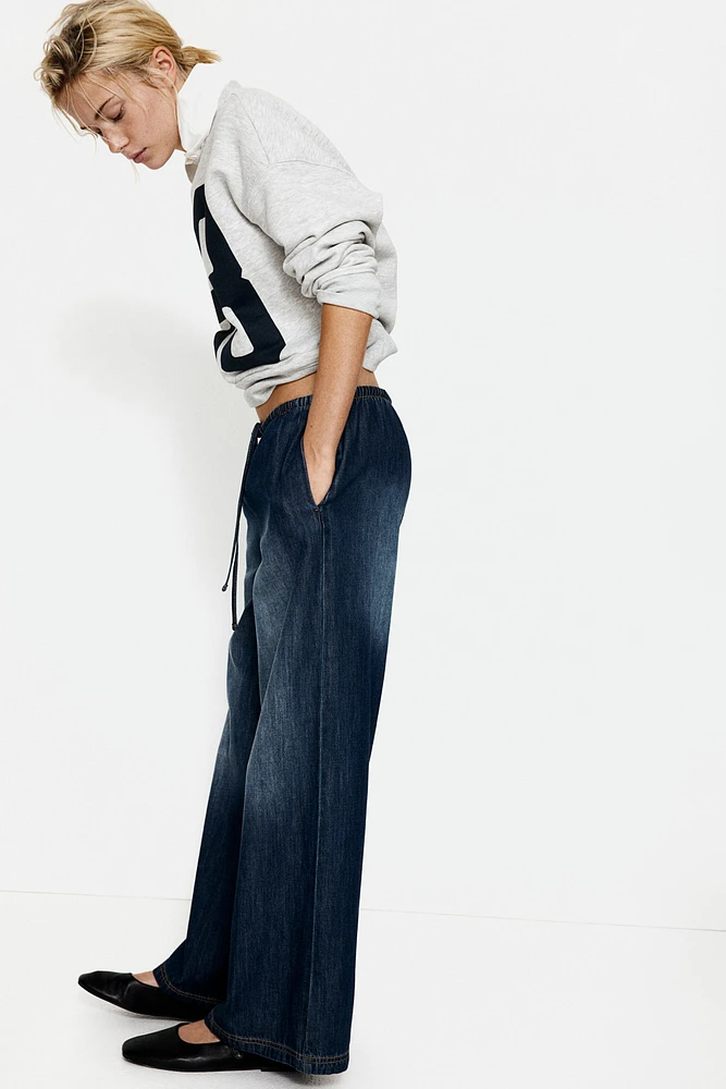 Pantalon en denim avec cordon de serrage