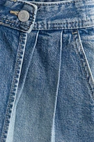 Pleated Denim Skort