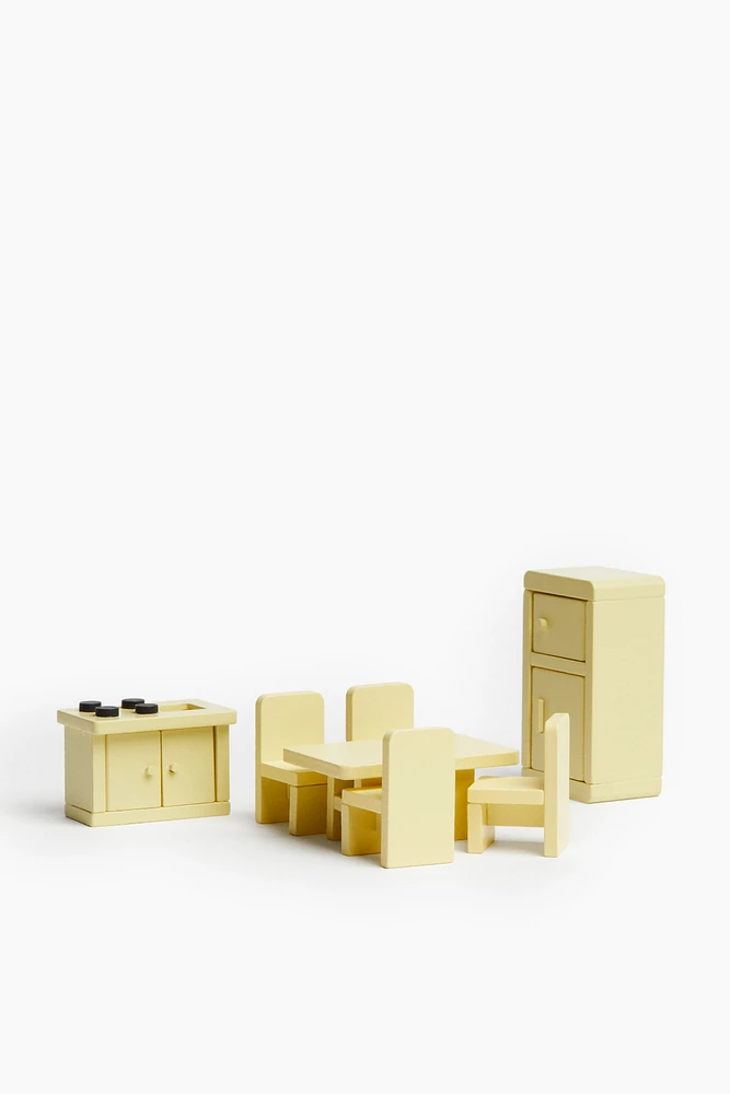 Wooden Dollhouse Toy Set