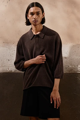 Loose-Fit Sheer Polo Shirt