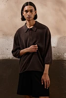 Loose-Fit Sheer Polo Shirt