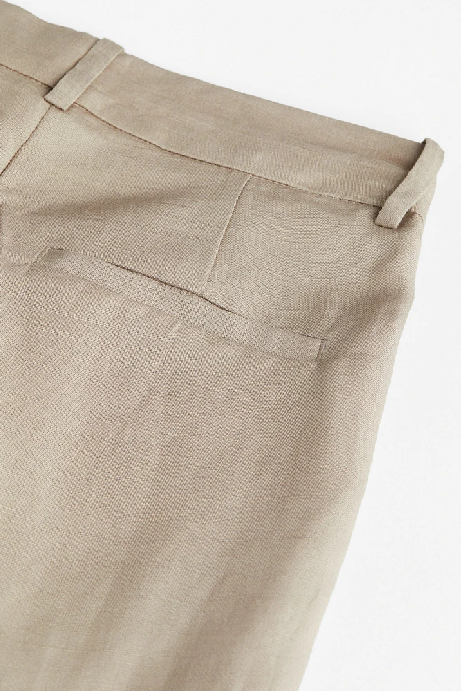 Wide-leg Linen-blend Pants