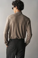 Slim Fit Half-Zip Merino Wool Sweater