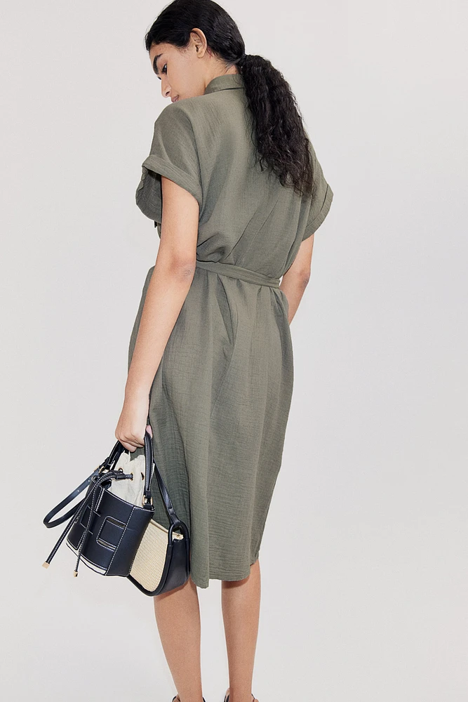 Tie-belt Shirt Dress