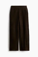 Straight Suede Pants