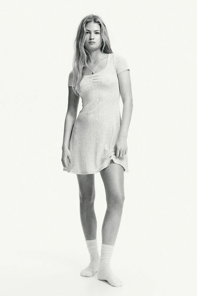 Pointelle-Jersey Dress