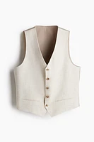 Slim-Fit Linen Suit Vest