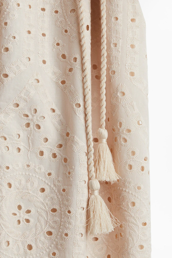 Robe chemisier avec broderie anglaise