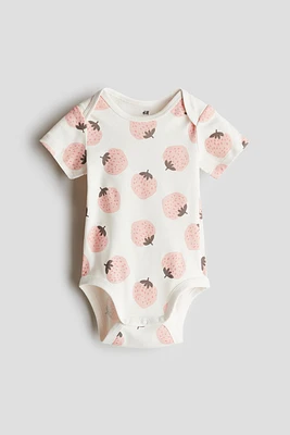 Printed Bodysuit with Lap Shoulders