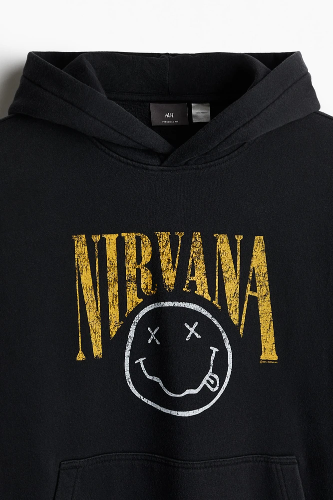 Oversized Fit Printed Hoodie