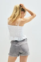 High-Waist Denim Shorts
