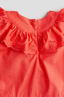 Ruffle-trimmed Cotton Dress