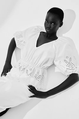 Blouse avec broderie anglaise