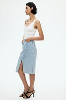 Knee-Length Denim Skirt