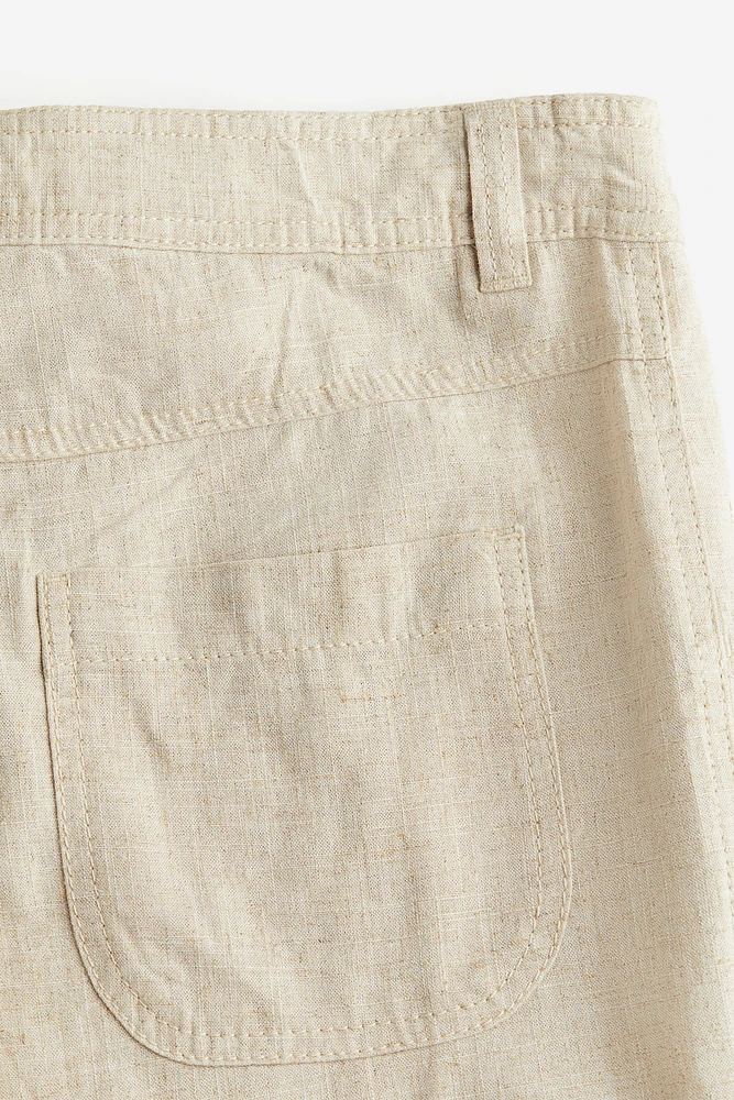 Linen-blend Straight Pants