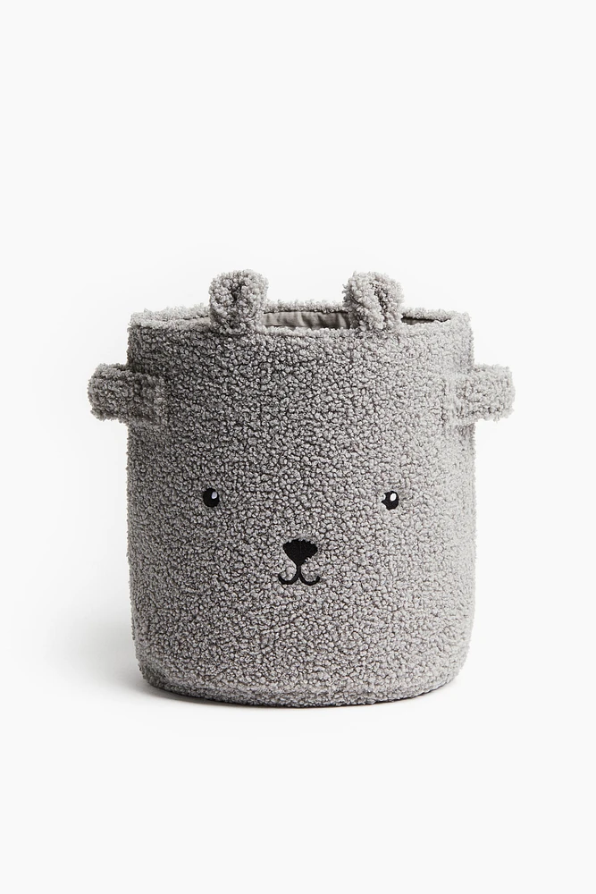Petit panier de rangement en tissu peluche