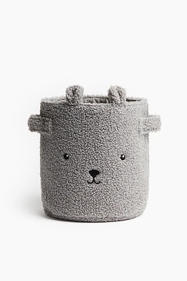 Petit panier de rangement en tissu peluche