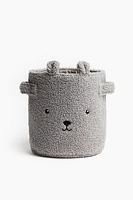 Petit panier de rangement en tissu peluche